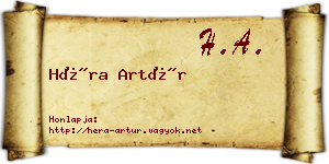 Héra Artúr névjegykártya